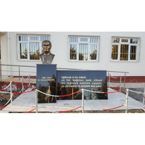 Atatürk Büstü Mermer Siyah Granit Kaide